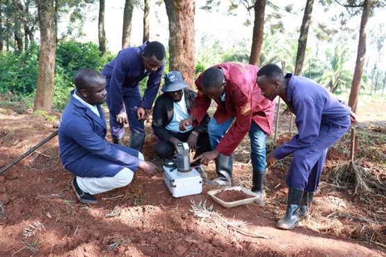 AgroCares partner scanning soil in the field in Kenya